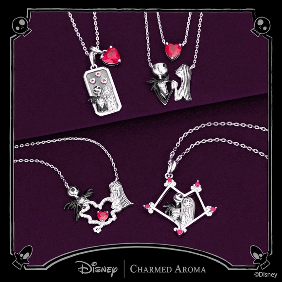 Disney Nightmare Before Christmas Jack and Sally Necklace, Charmed Aroma - Picture 2 of 2